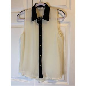 Sheer cream button down